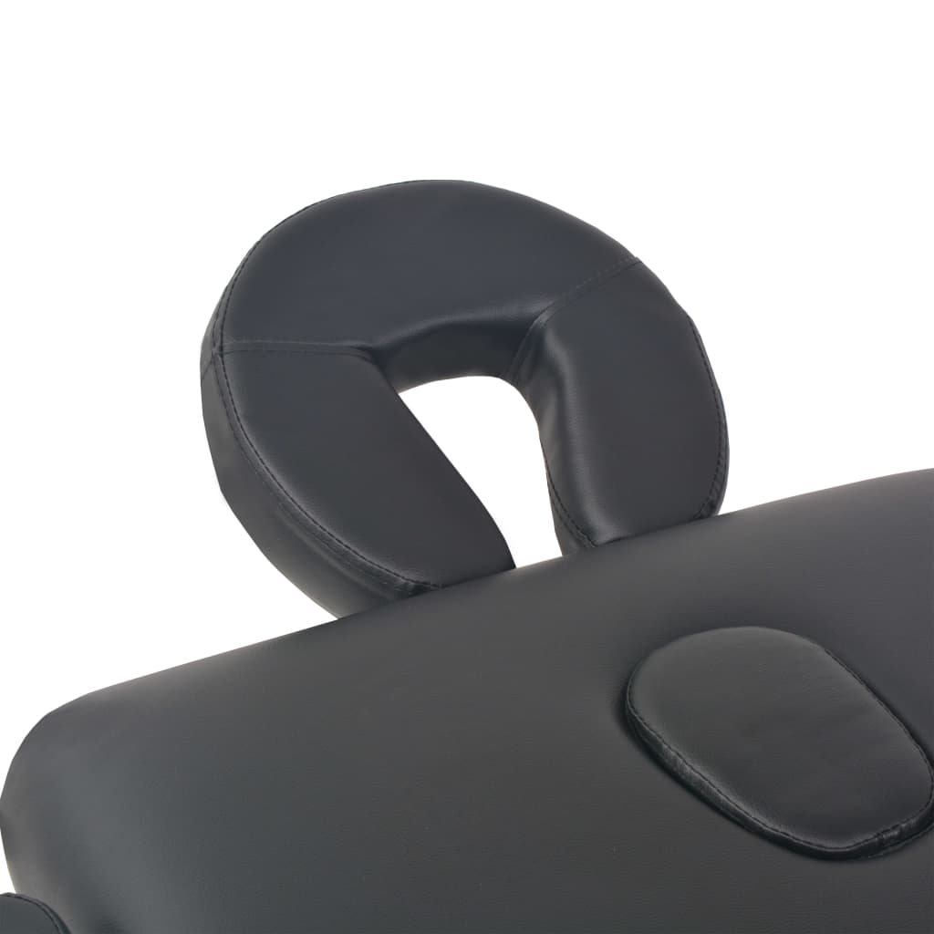 foldbart massagebord med skammel 2 zoner 10 cm tyk hynde sort