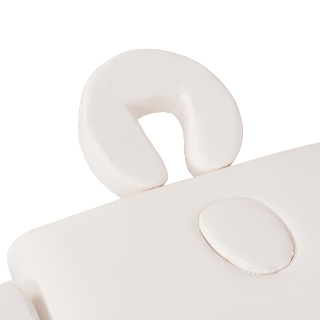 foldbart massagebord med skammel 3 zoner 10 cm tyk hvid