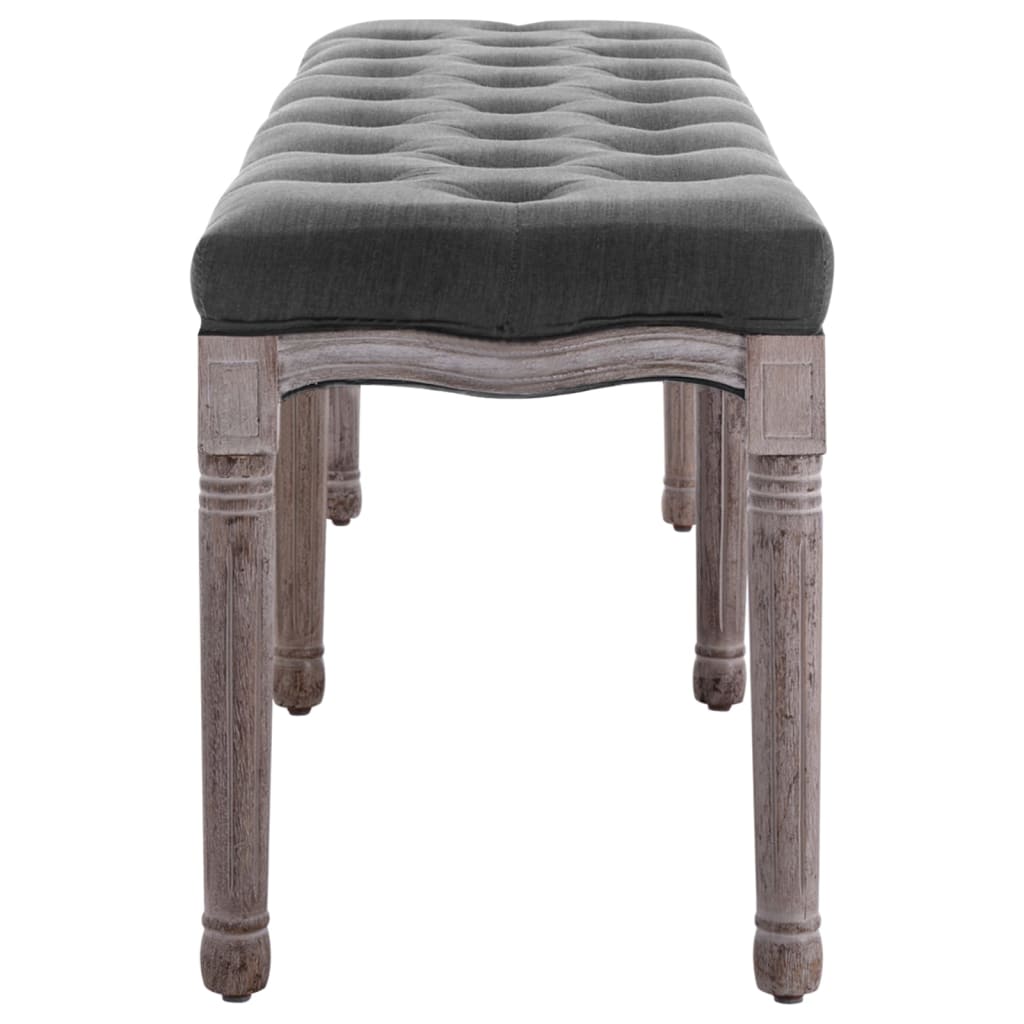 bænk 150x40x48 lærred massivt træ mørkegrå