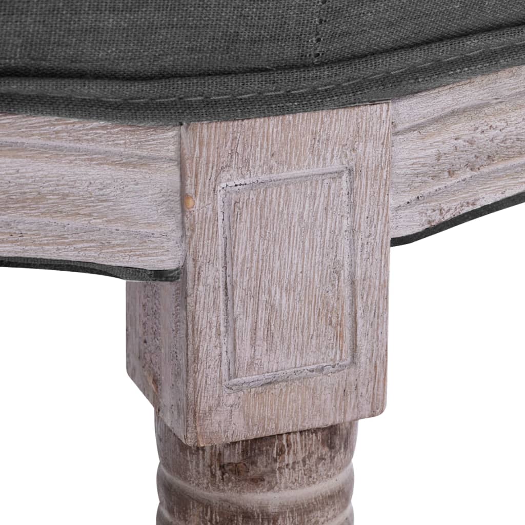bænk 150x40x48 lærred massivt træ mørkegrå