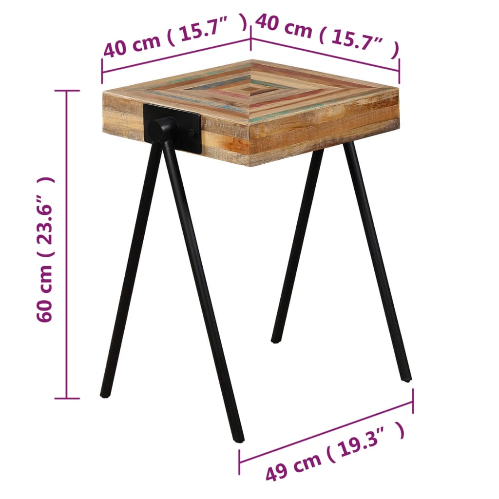 sidebord massiv genbrugstræ teak