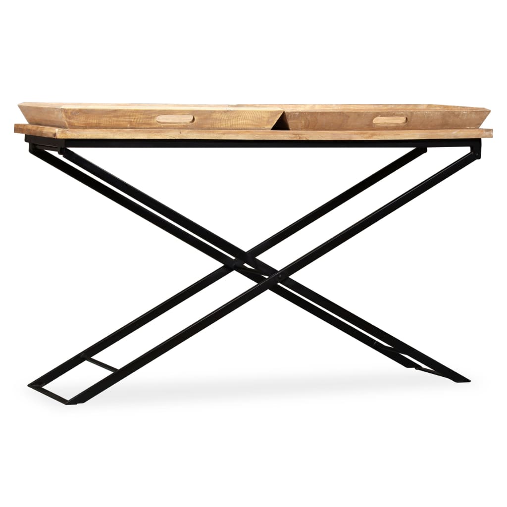 konsolbord solidt mangotræ 130 x 40 x 80 cm