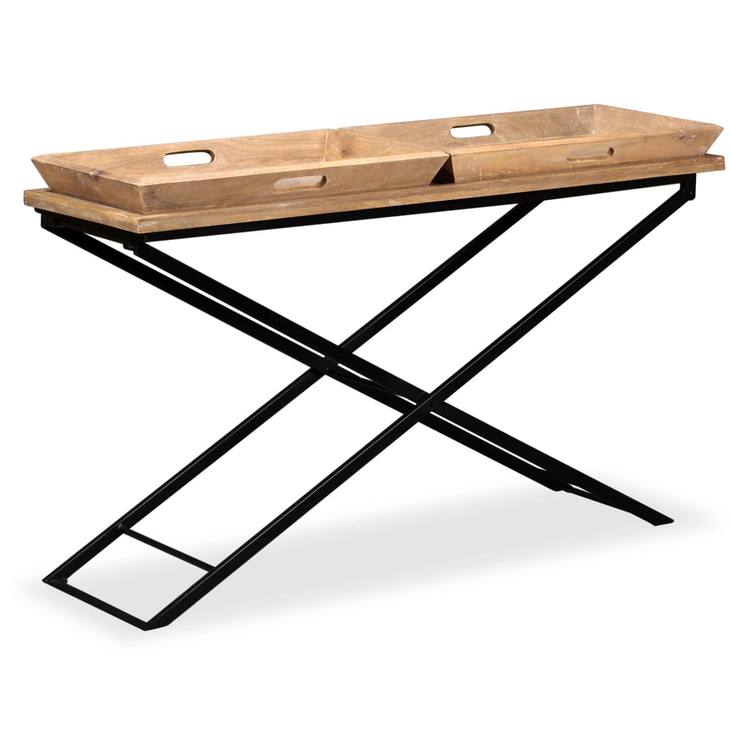 konsolbord solidt mangotræ 130 x 40 x 80 cm