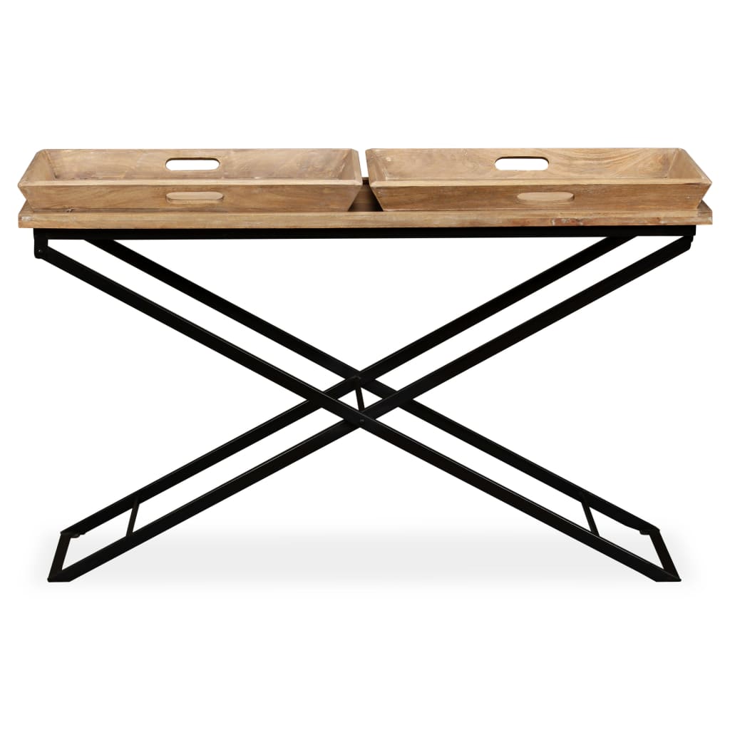 konsolbord solidt mangotræ 130 x 40 x 80 cm