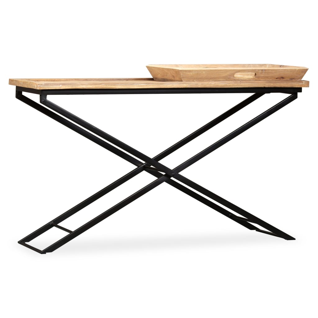 konsolbord solidt mangotræ 130 x 40 x 80 cm