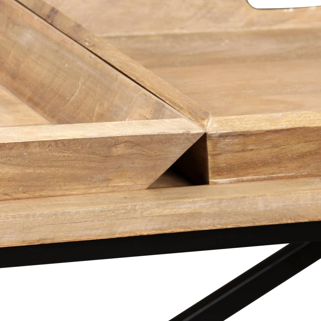 konsolbord solidt mangotræ 130 x 40 x 80 cm