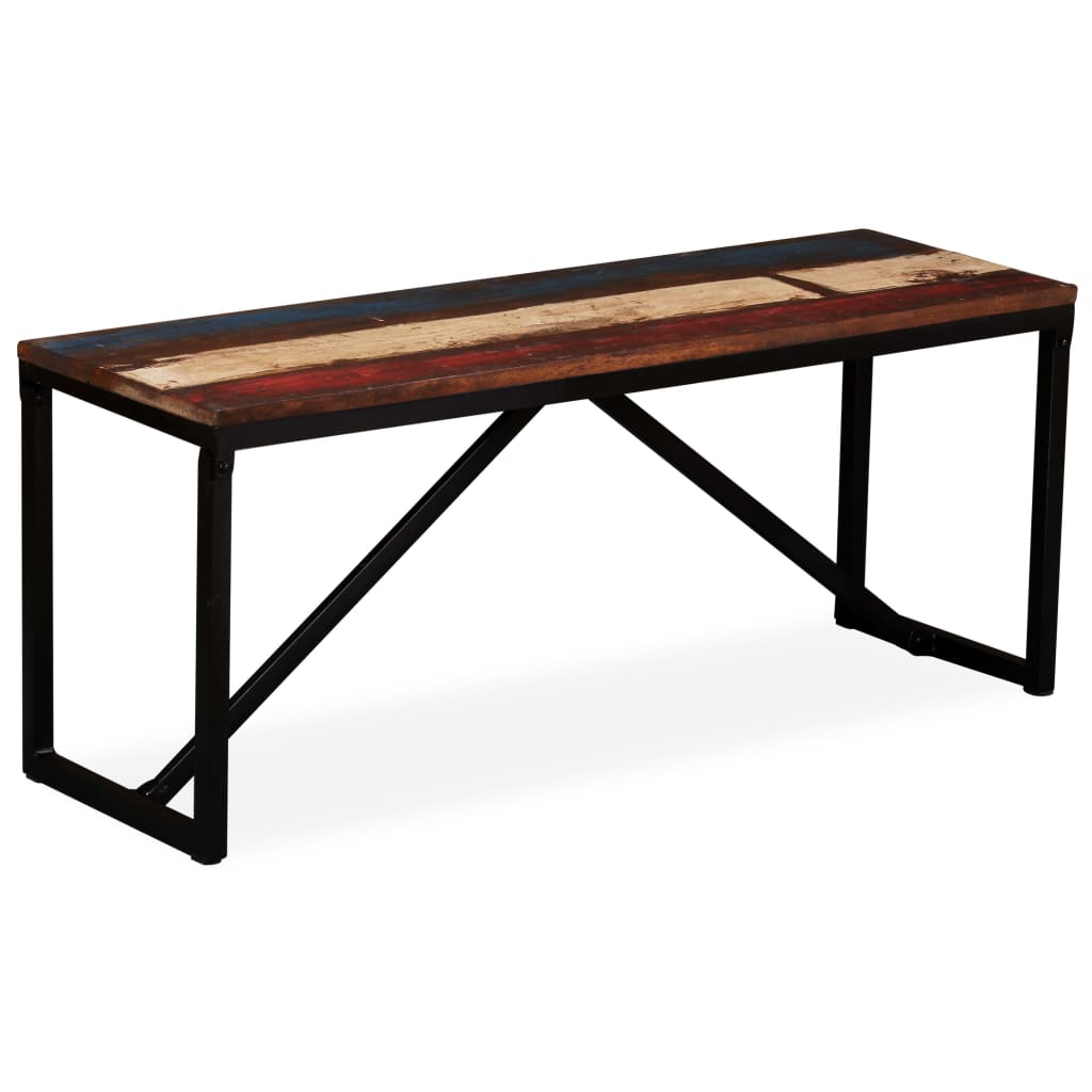 bænk 110x35x45 cm massivt genbrugstræ