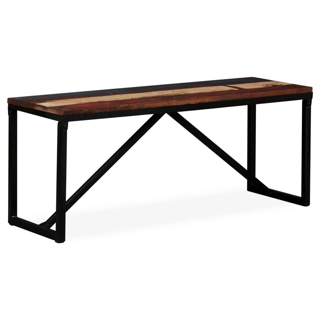 bænk 110x35x45 cm massivt genbrugstræ