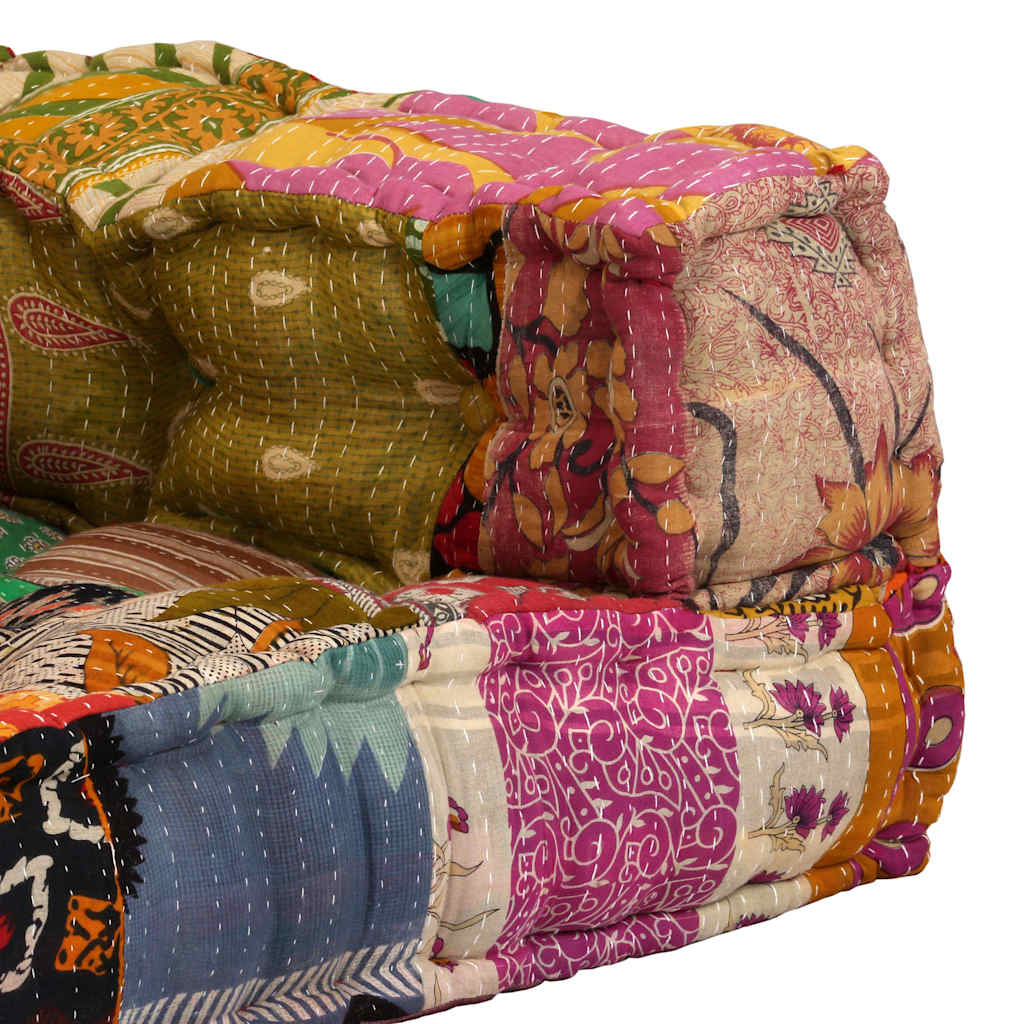 2-personers modulpuf stof patchwork