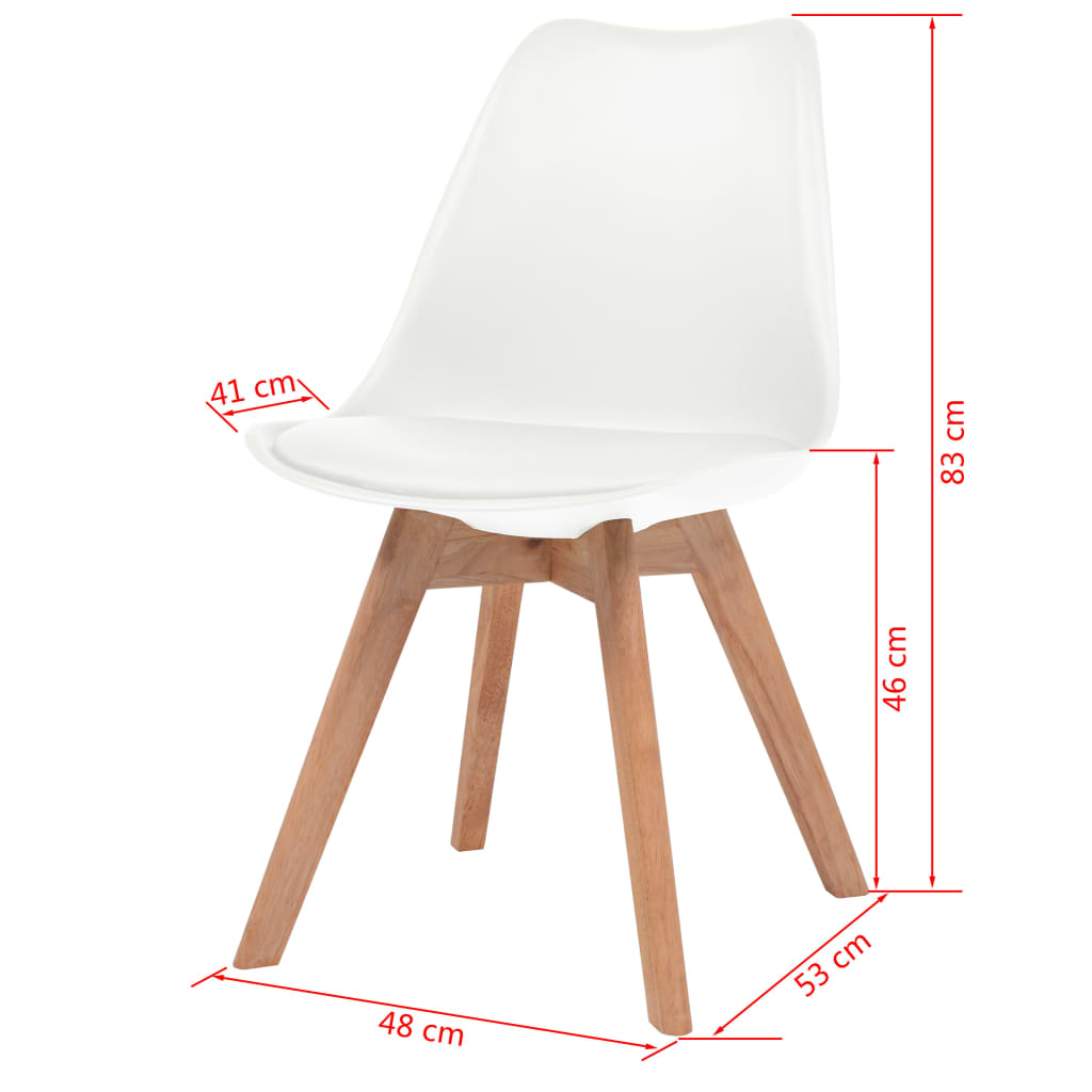 spisebordsstole 6 stk. plastik hvid