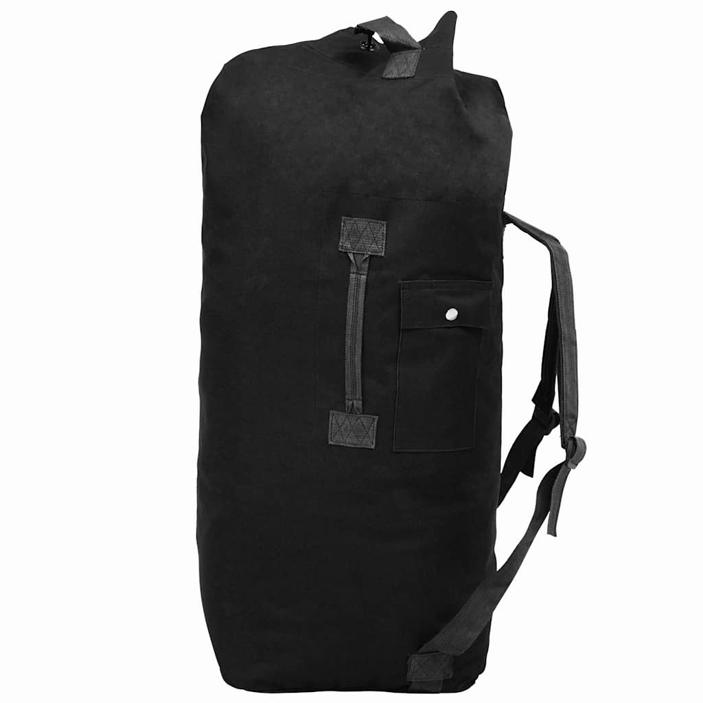 duffeltaske i militærstil 85 l sort