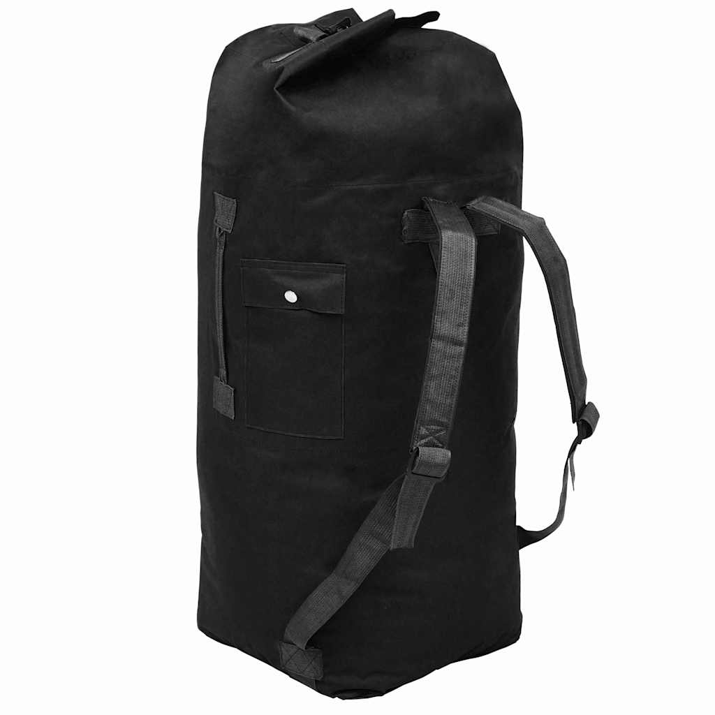 duffeltaske i militærstil 85 l sort