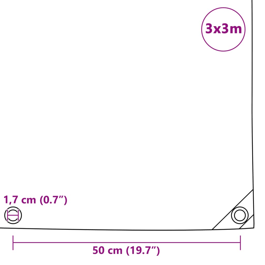 presenning 650 g/m² 3 x 3 m grøn