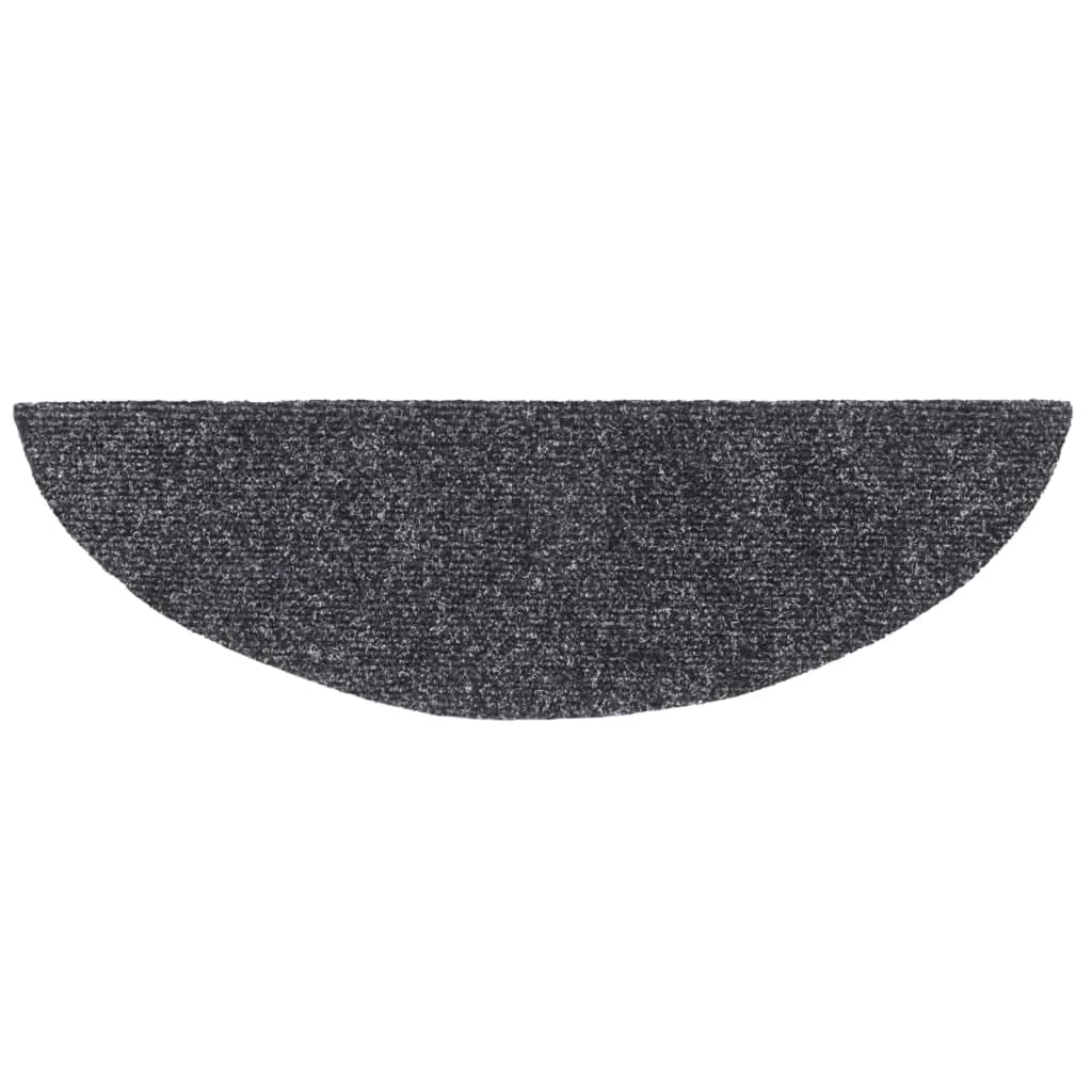 trappemåtter selvklæbende 15 stk. 56x17x3 cm mørkegrå halvrunde