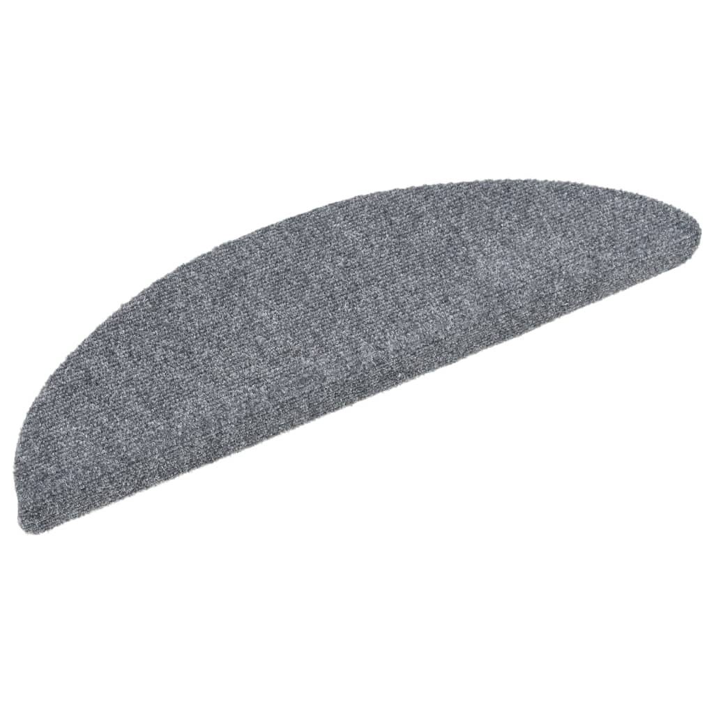 trappemåtter selvklæbende 15 stk. 56x17x3 cm lysegrå halvrunde