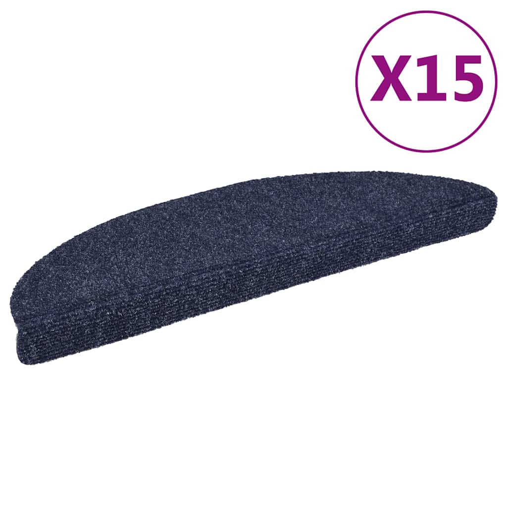 trappemåtter selvklæbende 15 stk. 56x17x3 cm blå halvrunde