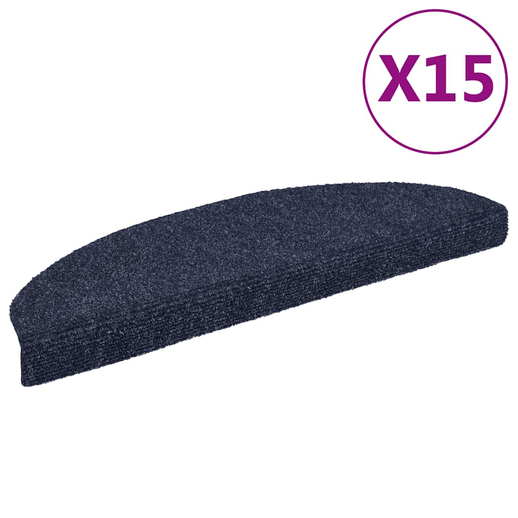 trappemåtter selvklæbende 15 stk. 65x21x4 cm blå halvrunde store