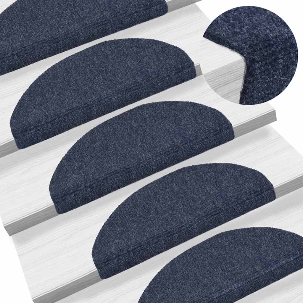trappemåtter selvklæbende 15 stk. 65x21x4 cm blå halvrunde store