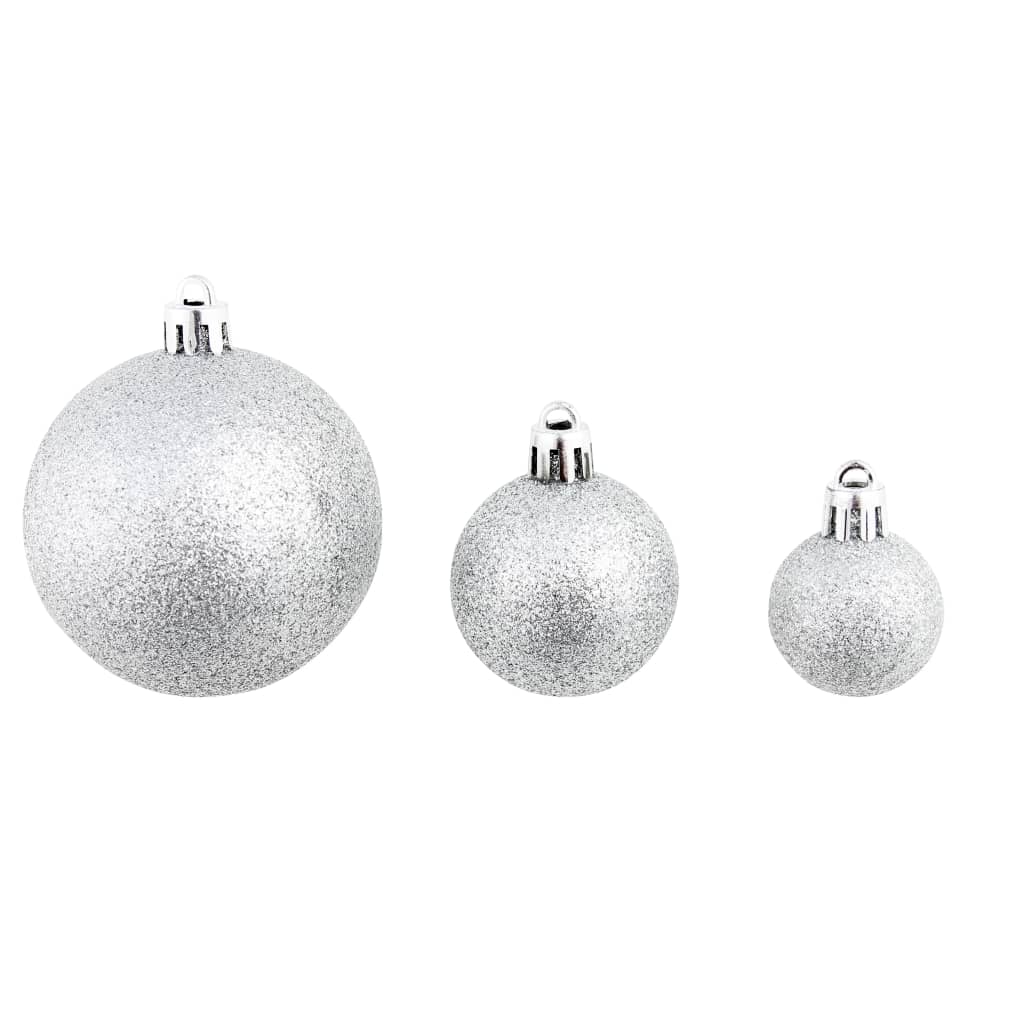 julekuglesæt 100 stk. 3/4/6 cm sølvfarvet
