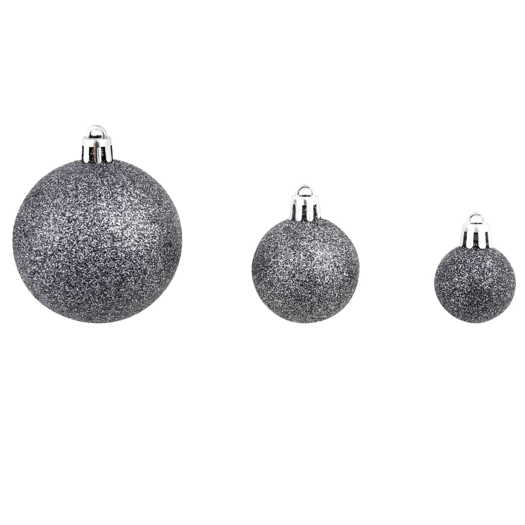 julekuglesæt 100 stk. 3/4/6 cm hvid/grå