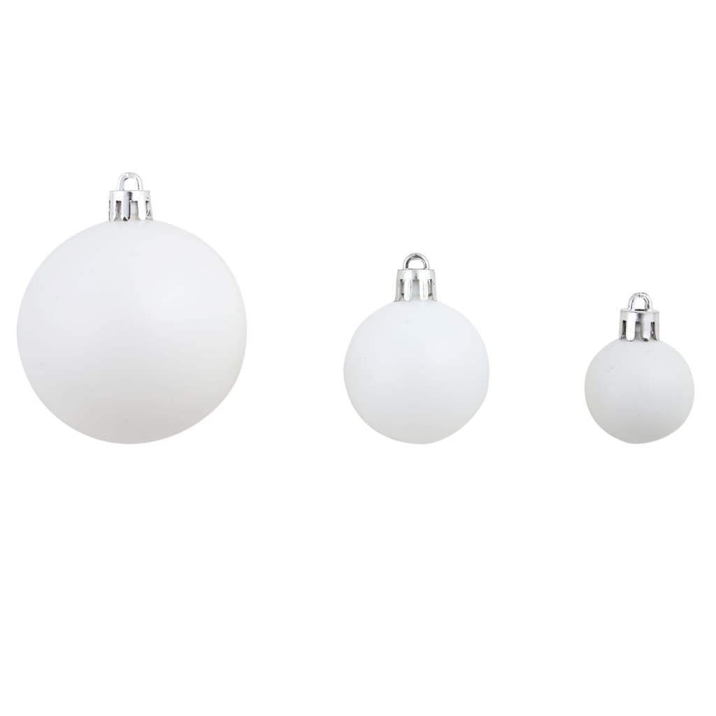 julekuglesæt 100 stk. 3/4/6 cm hvid/grå