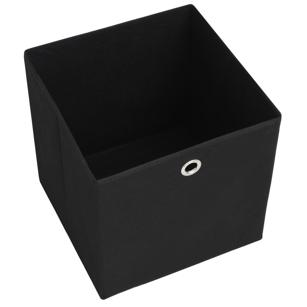 opbevaringskasser 4 stk. 32x32x32 cm ikke-vævet stof sort