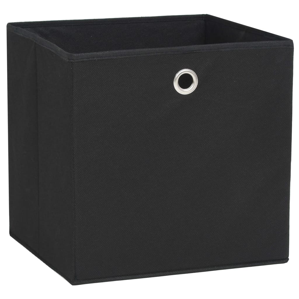 opbevaringskasser 10 stk. ikke-vævet stof 32x32x32 cm sort