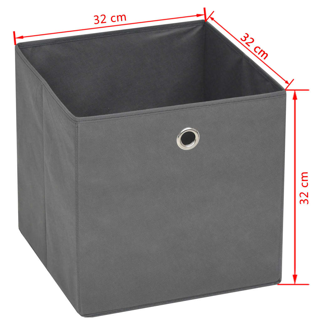 opbevaringskasser 4 stk. 32x32x32 cm ikke-vævet stof grey