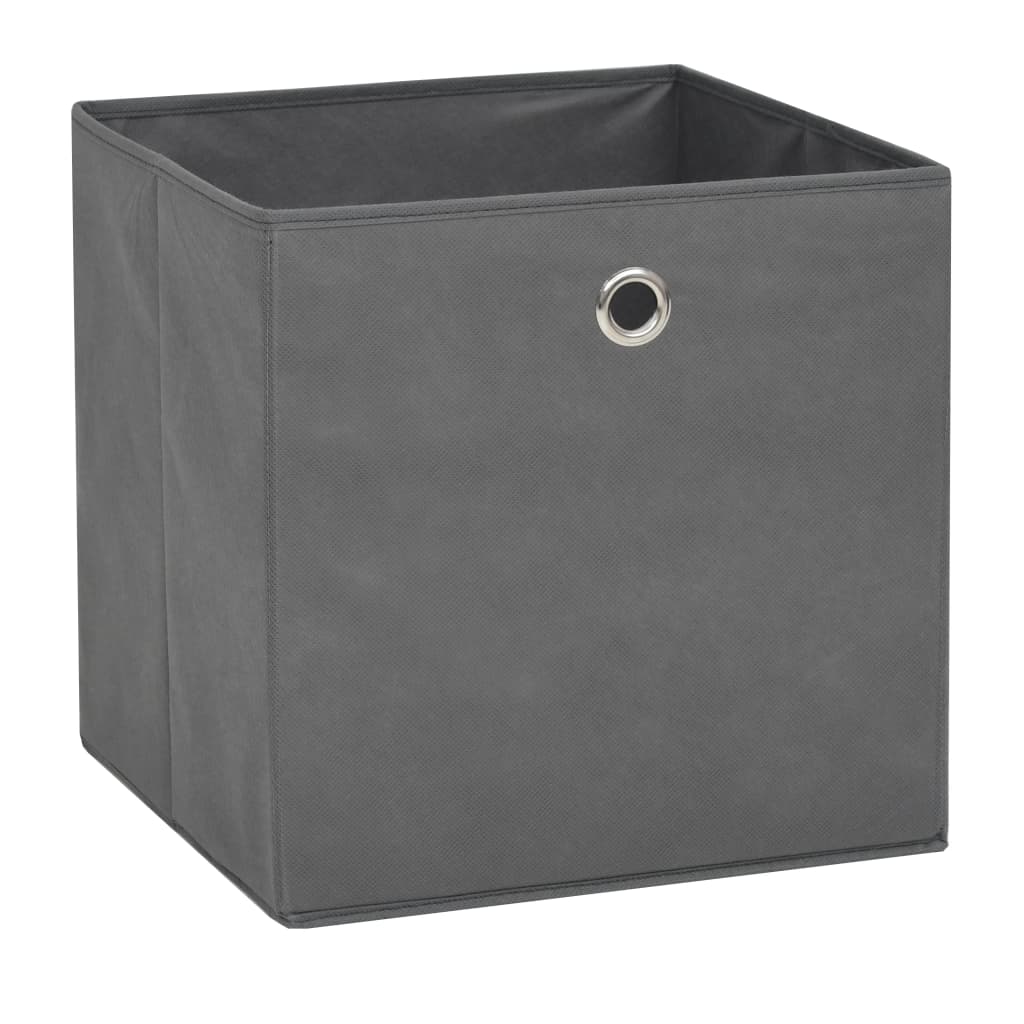 opbevaringskasser 10 stk. ikke-vævet stof 32x32x32 cm grå
