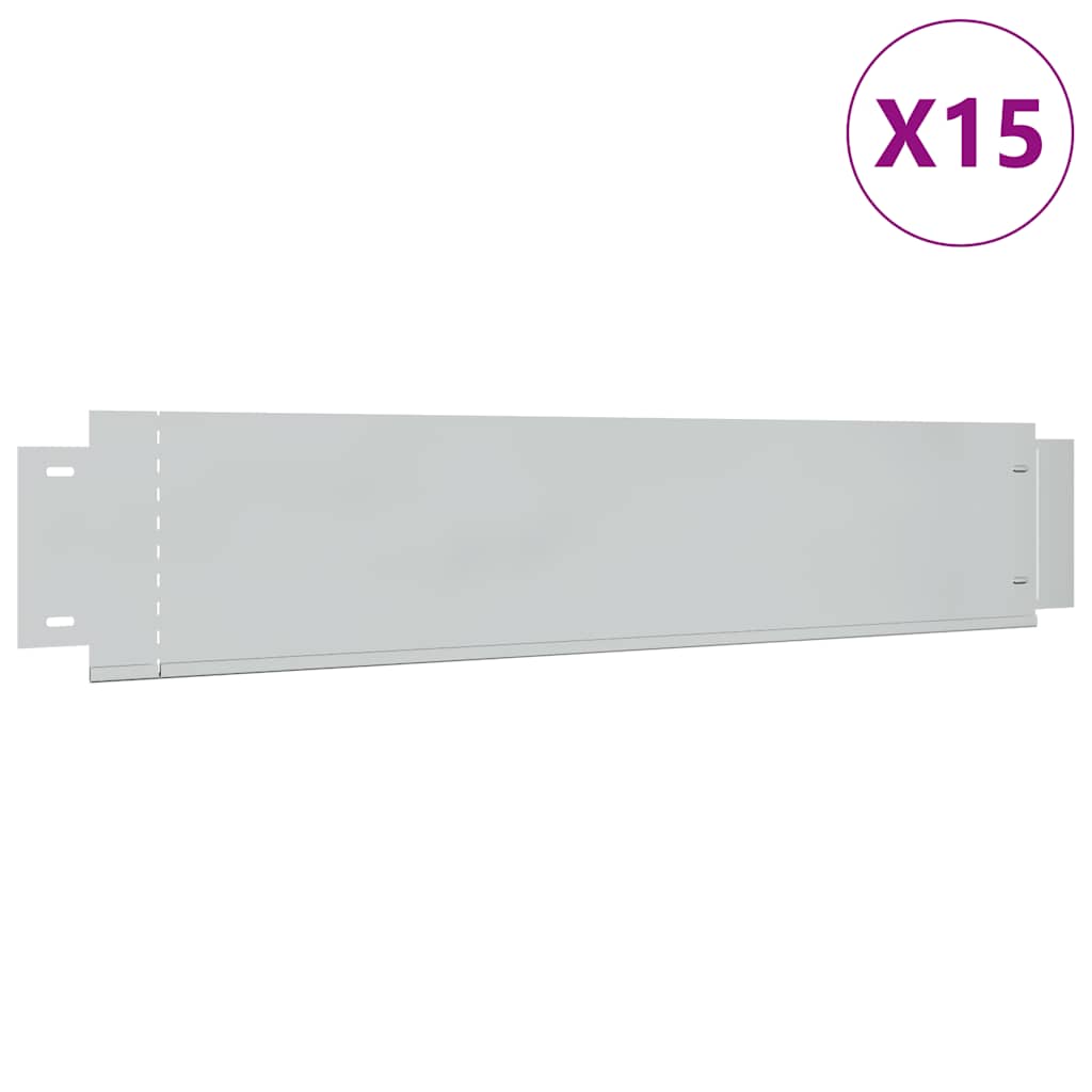 bedkanter 15 stk. galvaniseret stål 100 x 20 cm