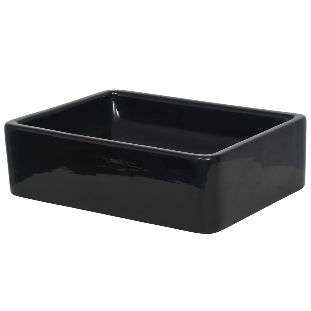 håndvask keramik rektangulær sort 41 x 30 x 12 cm