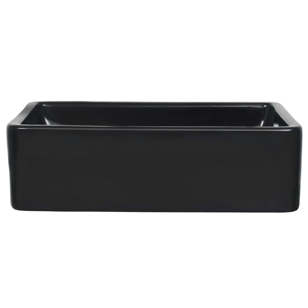 håndvask keramik rektangulær sort 41 x 30 x 12 cm
