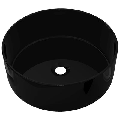 håndvask keramik rund sort 40 x 15 cm