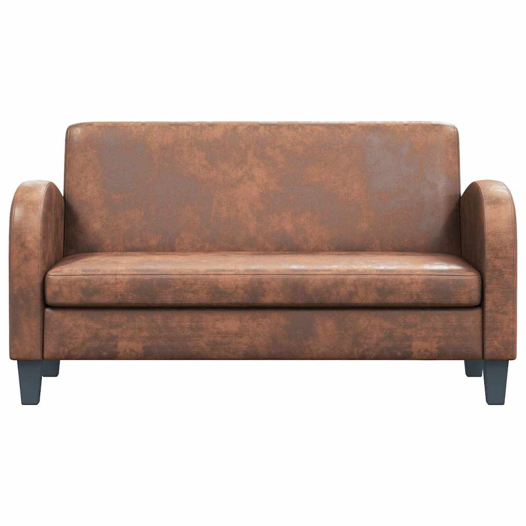 2-personers sofa kunstigt ruskind brun
