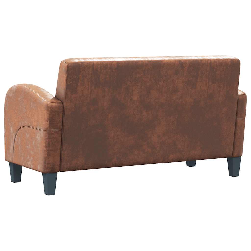 2-personers sofa kunstigt ruskind brun