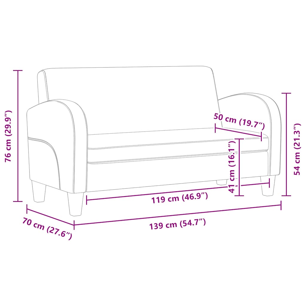 2-personers sofa kunstigt ruskind brun