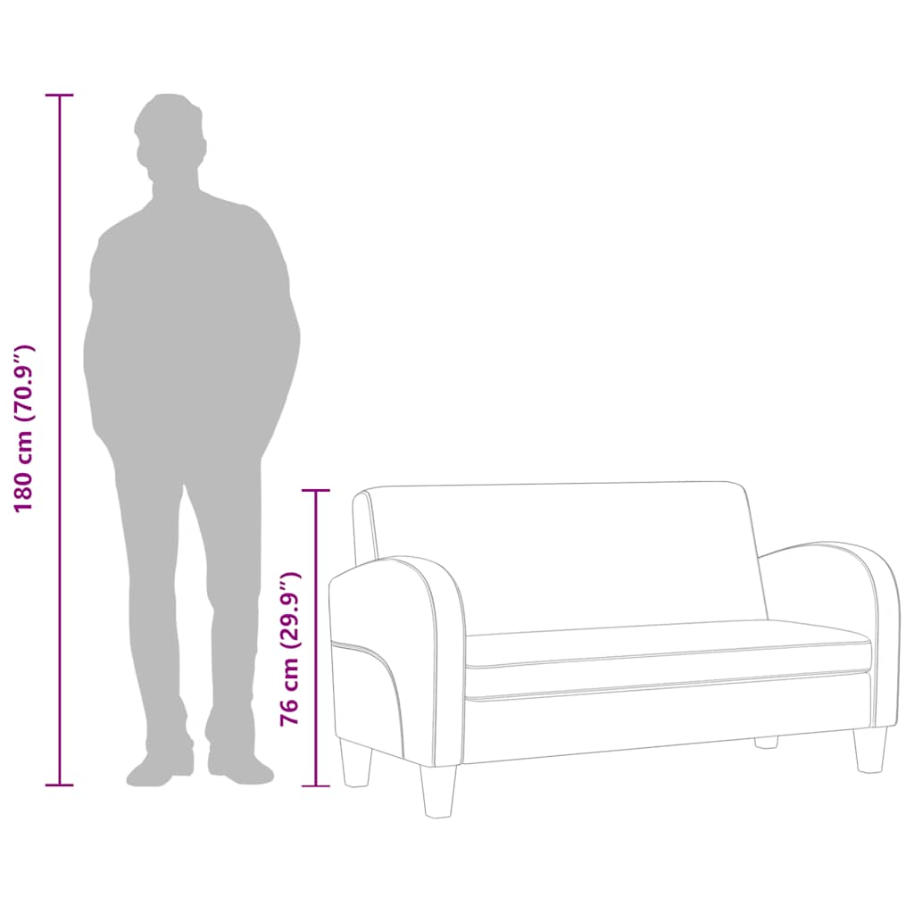 2-personers sofa kunstigt ruskind brun