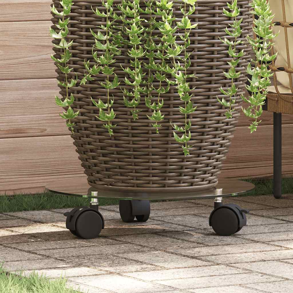 plantevogne 2 stk. hærdet glas 28 cm rund