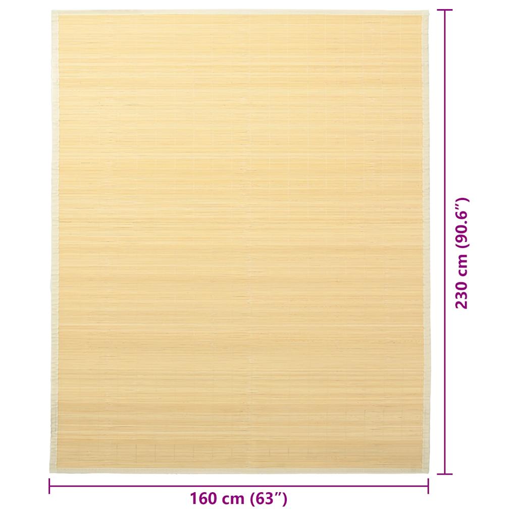 tæppe 160x230 cm bambus naturfarvet