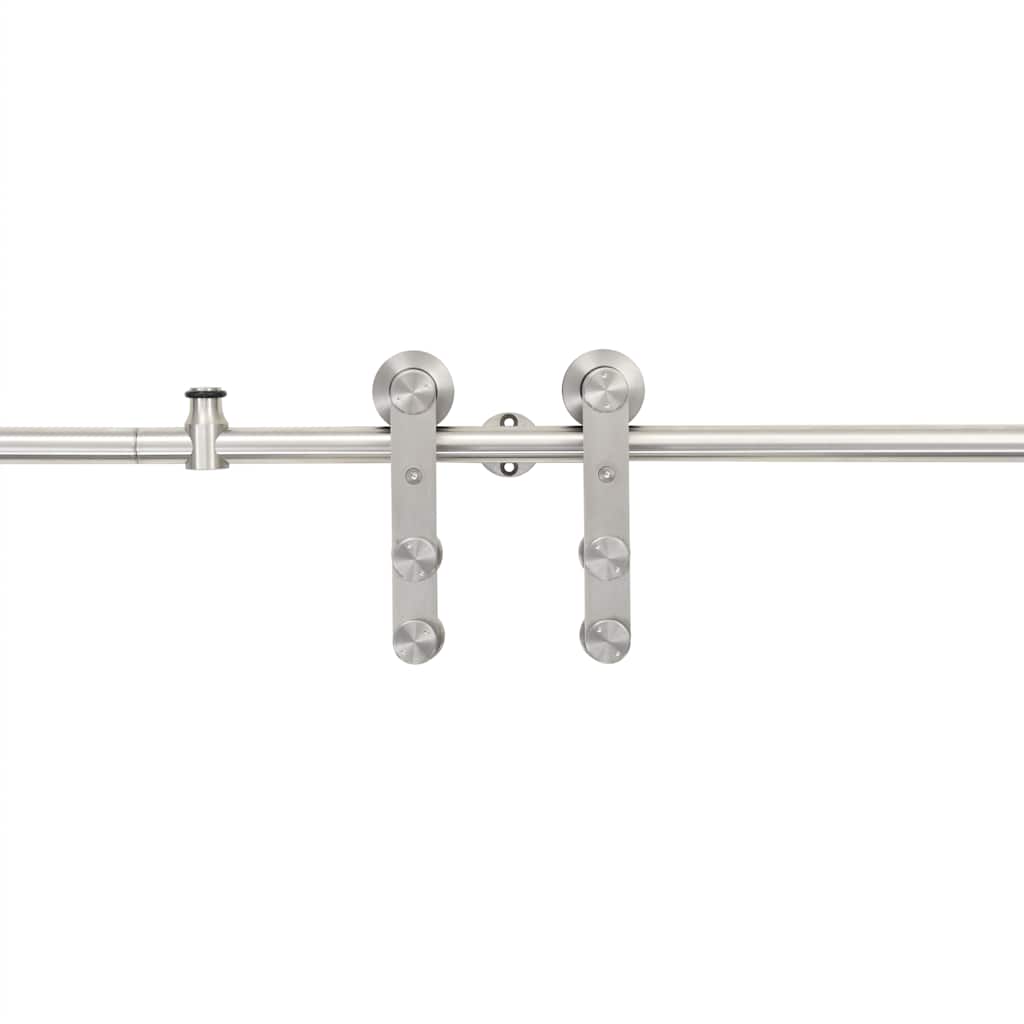 hardwarekit til skydedør 183 cm rustfrit stål sølvfarvet
