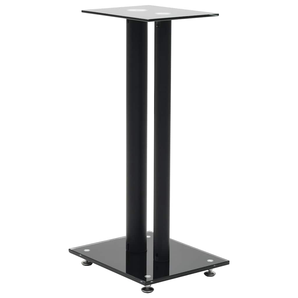højtalerstativer 2 stk. hærdet glas 2 søjledesigns sort
