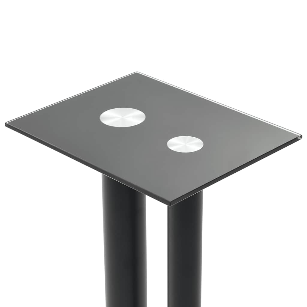 højtalerstativer 2 stk. hærdet glas 2 søjledesigns sort