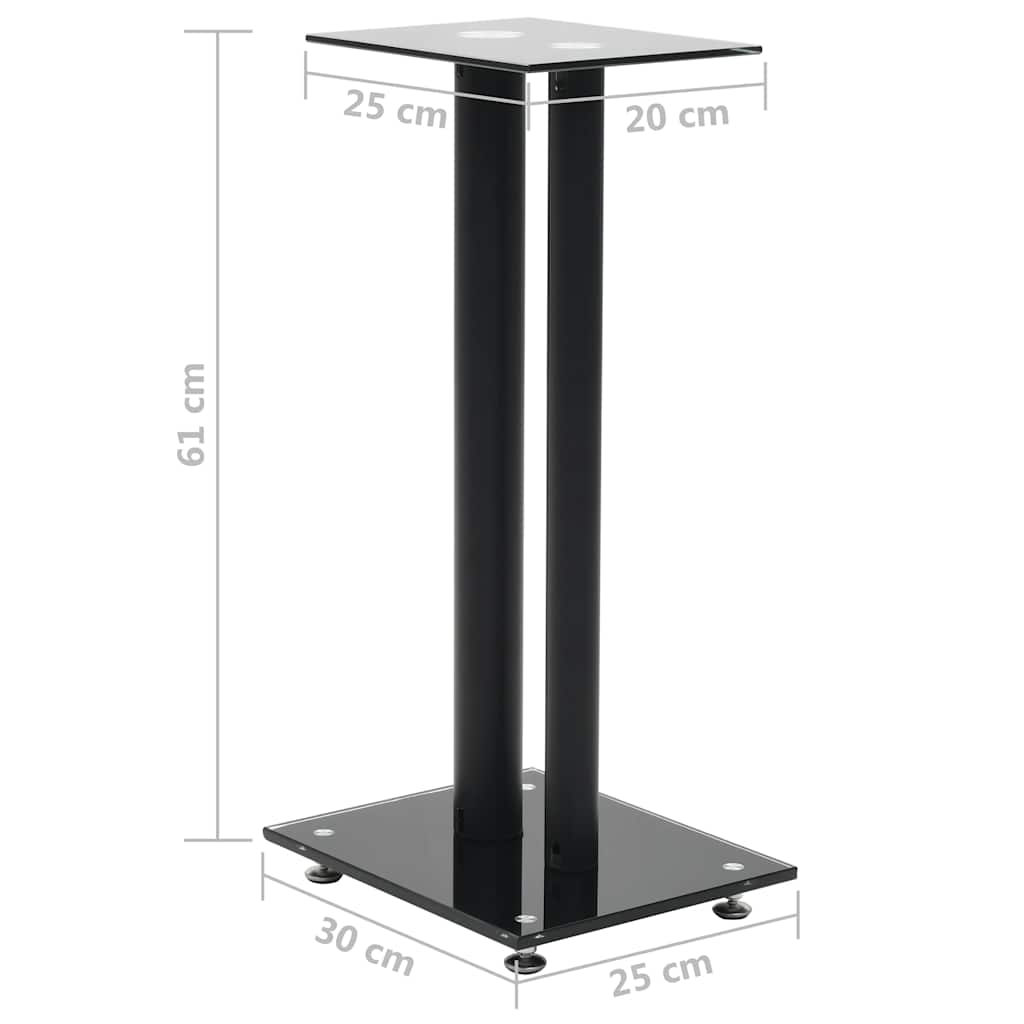 højtalerstativer 2 stk. hærdet glas 2 søjledesigns sort