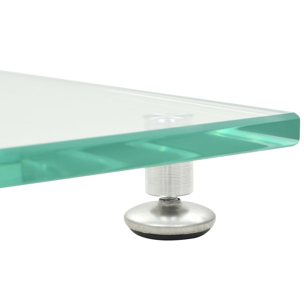 højtalerstativer 2 stk. hærdet glas 2 søjledesigns sølvfarvet