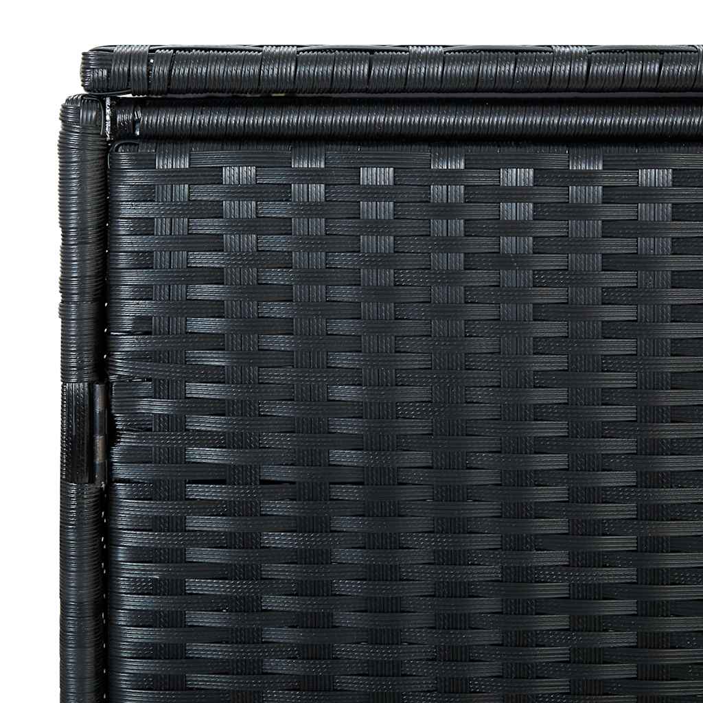 dobbelt skraldespandsskjuler polyrattan sort 148 x 80 x 111 cm