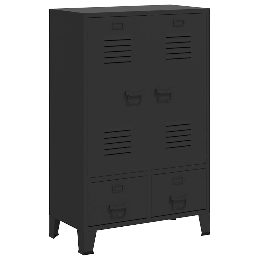 garderobe i metal industriel stil 67 x 35 x 107 cm sort