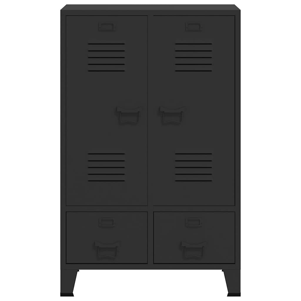 garderobe i metal industriel stil 67 x 35 x 107 cm sort