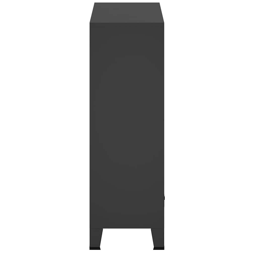garderobe i metal industriel stil 67 x 35 x 107 cm sort