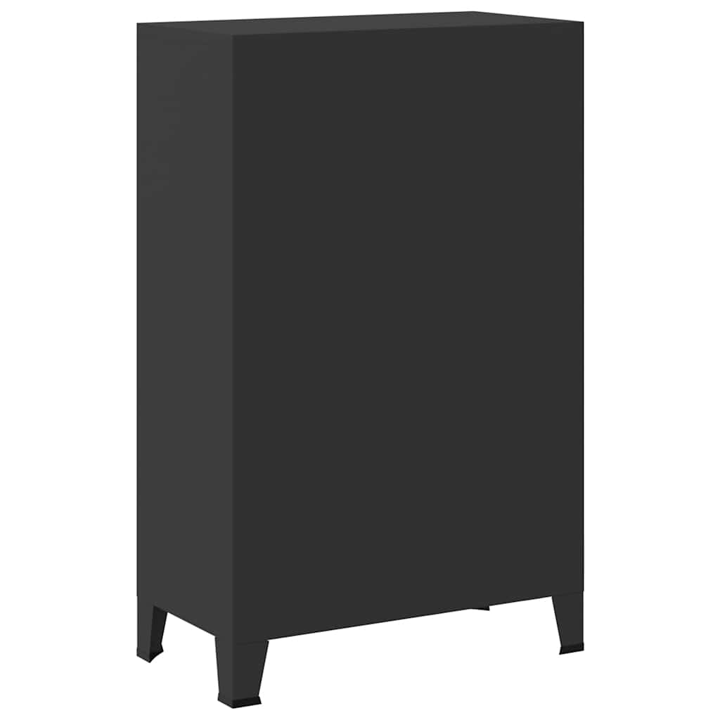 garderobe i metal industriel stil 67 x 35 x 107 cm sort