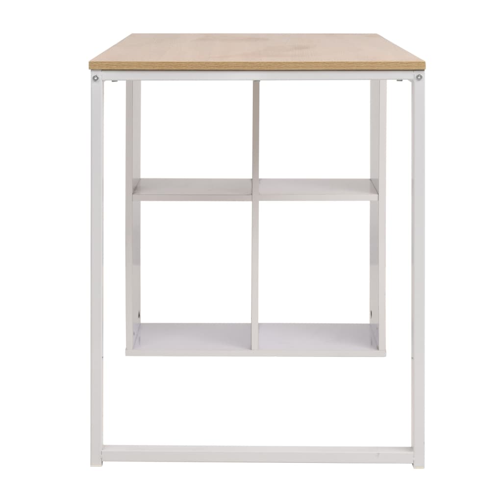 skrivebord 120x60x75 cm egetræsfarvet og hvid